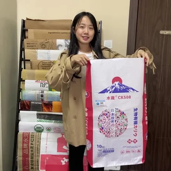 사용자 정의 디자인 인쇄 포장 가방 20kg 25kg 50kg 화학 비료 시멘트 영양 토양 설탕 쌀 포장을 위한 적층 플라스틱 BOPP 포장 가방